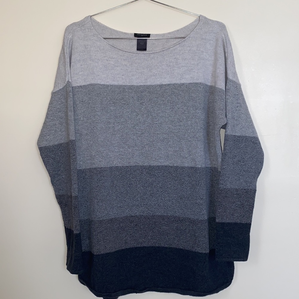 Ann Taylor Long Boat Neck Striped Sweater
